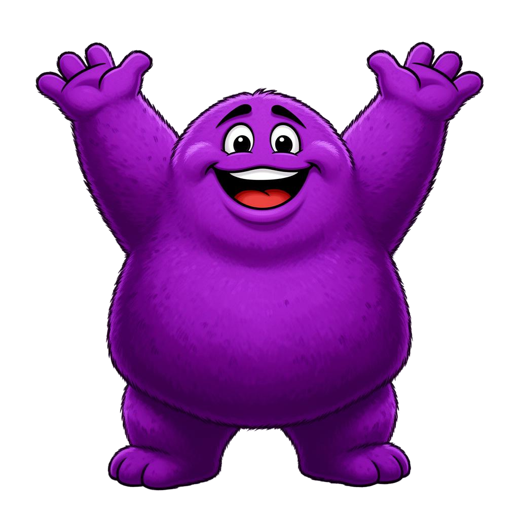 Grimace pushing the donation bar